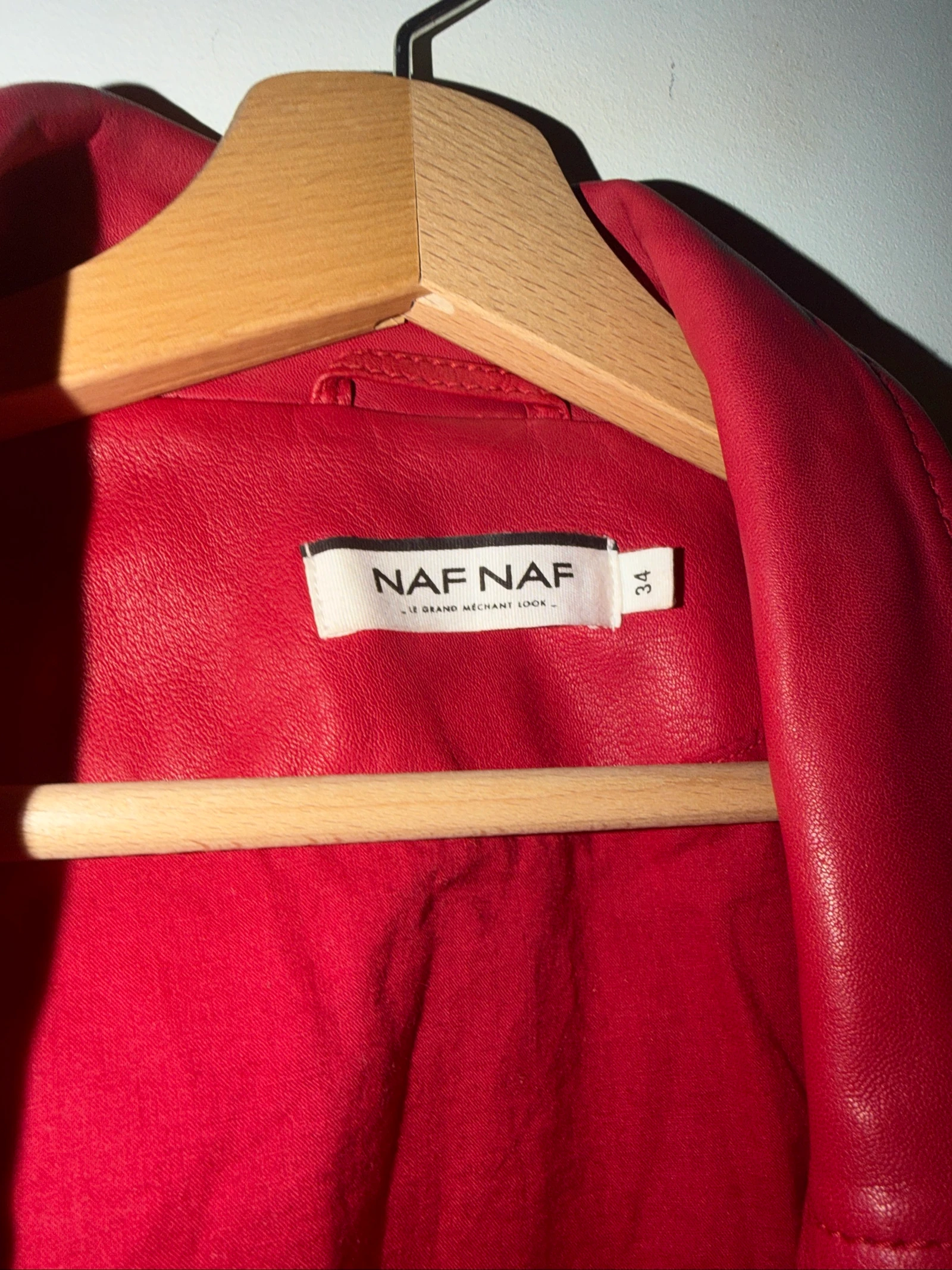 Chaqueta perfecto burdeos talla 34 nafnaf en buen estado – photo 2